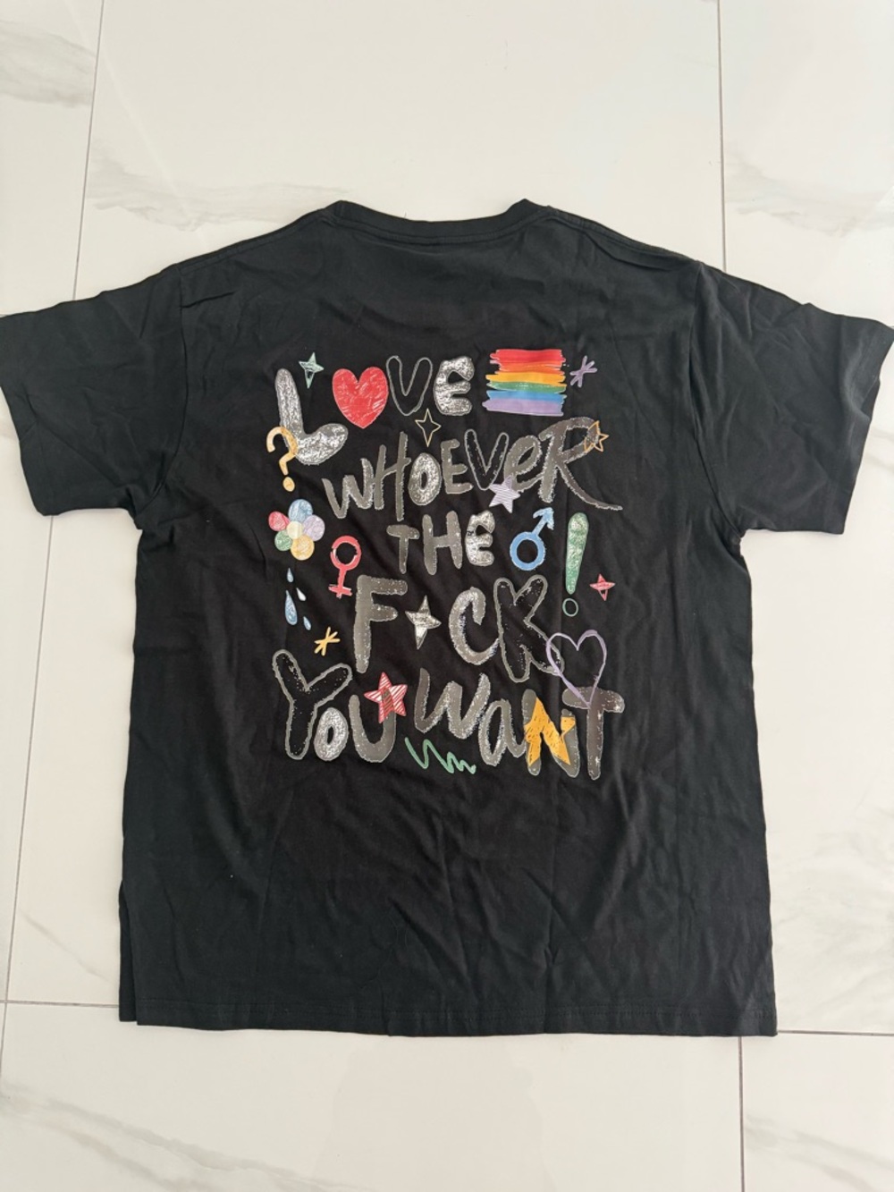 Black Graphic Tee 'Love Whoever The F*ck You Want'